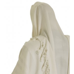 Malchut Non Slip Tallit Wool Prayer Shawl by Talitnia - White Stripes