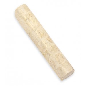 Jerusalem Stone Mezuzah Case, off-White - 4.3" Length