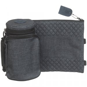 Insulated Weatherproof Tallit and Tefillin Bags  Gray Blue