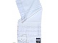 Acrylic Non-Slip Tallit, Textured Checkerboard Weave  White and Silver Stripes