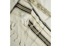 Acrylic Tallit (imitation Wool) Prayer Shawl with Black and Gold Stripes by Talitnia