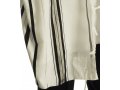 Acrylic Tallit (imitation Wool) Prayer Shawl with Black and Silver Stripes by Talitnia