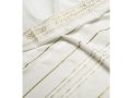 Acrylic Tallit (imitation Wool) Prayer Shawl with White and Gold Stripes by Talitnia