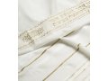 Acrylic Tallit (imitation Wool) Prayer Shawl with White and Gold Stripes by Talitnia