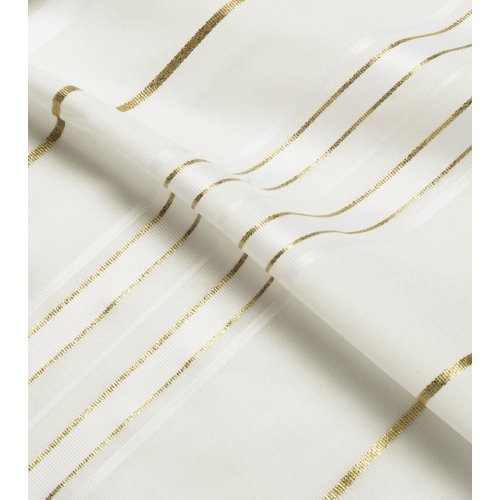 Acrylic Tallit (imitation Wool) Prayer Shawl with White and Gold Stripes by Talitnia