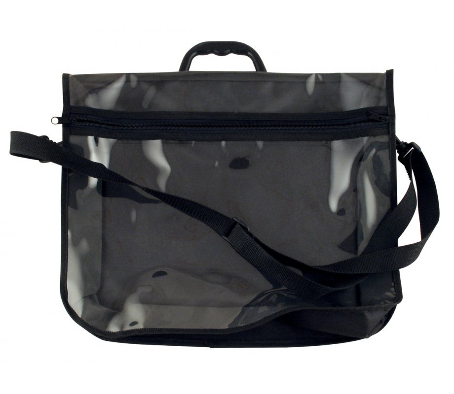 Canvas Tallit and Tefillin Carrier with Transparent Front and Shoulder Strap