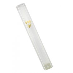 Clear Plastic Mezuzah Waterproof with Rubber Plug