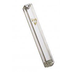 Clear Plastic Mezuzah Waterproof with Rubber Plug