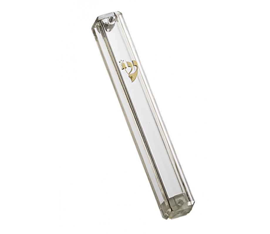 Clear Plastic Mezuzah Waterproof with Rubber Plug