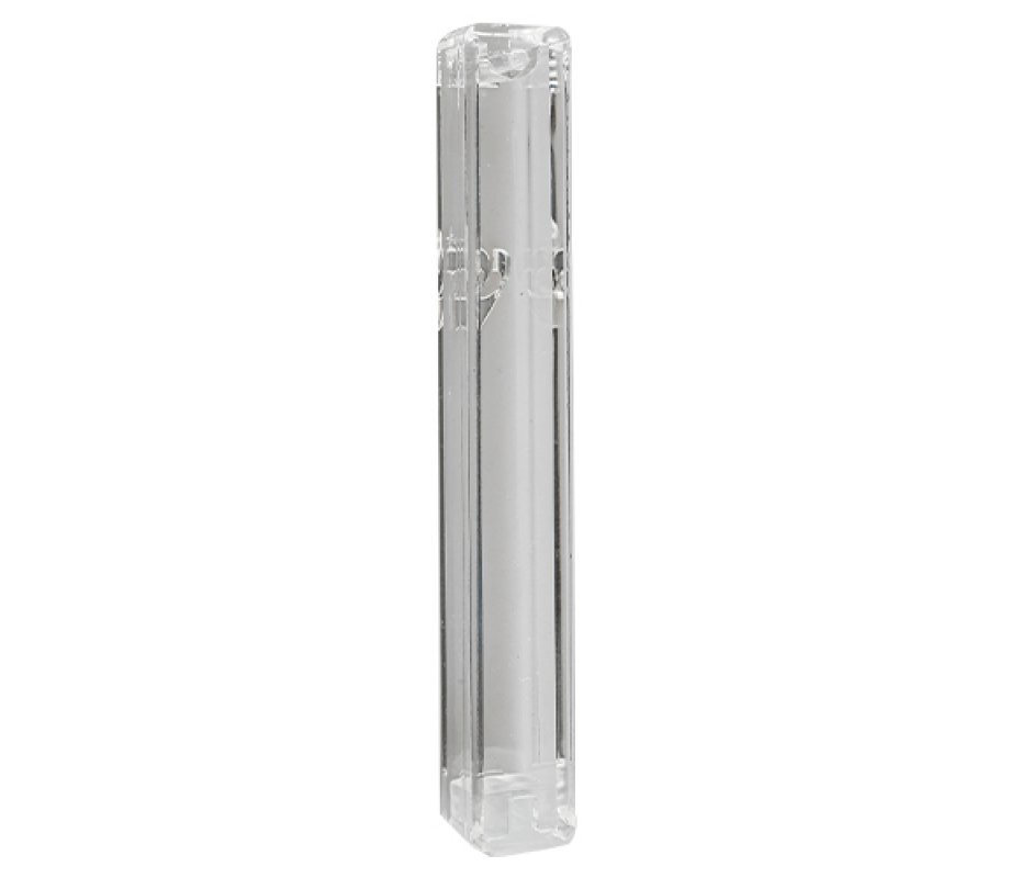 Clear Plastic Mezuzah Waterproof with Rubber Plug