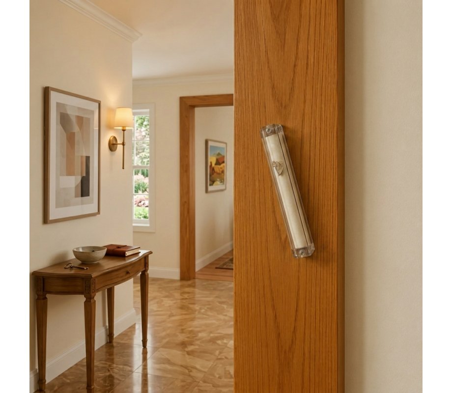 Clear Plastic Mezuzah Waterproof with Rubber Plug