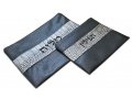 Faux Leather Tallit and Tefillin Bag Set, Two Tone Black and Gray - Crocodile Band