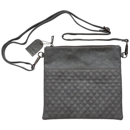 Faux Leather Tefillin Bag with Shoulder Strap – Dark Gray