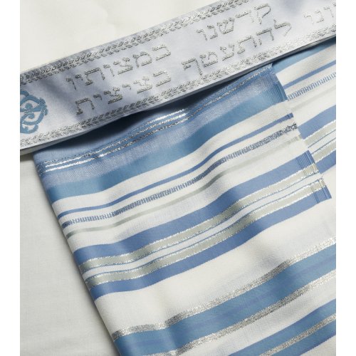 Joseph Coat Tallit Prayer Shawl - Light Blue Colors by Talitnia