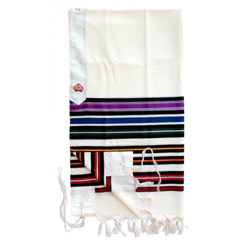 Joseph Coat Tallit Prayer Shawl - Rainbow Colors by Talitnia