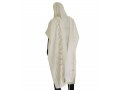 Malchut Non Slip Tallit Wool Prayer Shawl by Talitnia - White Stripes