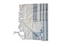 Non Slip Barak Tallit 100% Wool by Talitnia - Light Blue Stripes