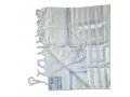 Non Slip Barak Tallit 100% Wool by Talitnia - Silver Stripes