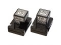 Pair of Plastic Tefillin Boxes - Black with Plaque