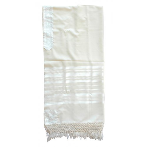 Sephardic Wool Tallit with Net Fringe by Talitnia