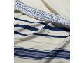 Traditional Tallit 100% Wool by Talitnia - Blue and Silver Stripes