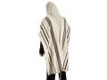 Traditional Tallit 100% Wool with Maroon and Gold Stripes by Talitnia