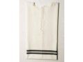 Wool Tallit Katan Kosher with Black Lines Without Center Fringes by Talitnia